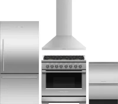 4 Piece Package Includes Refrigerator, Range, Hood And Dishwasher